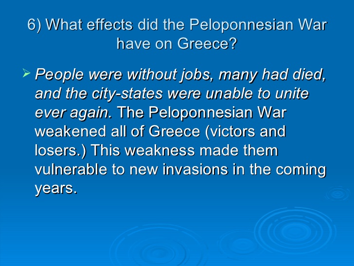 peloponnesian war causes and effects